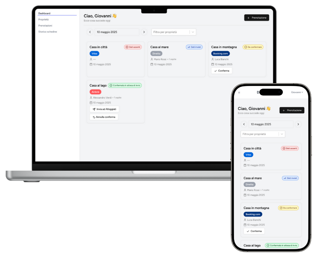 WelcoMate su laptop e smartphone
